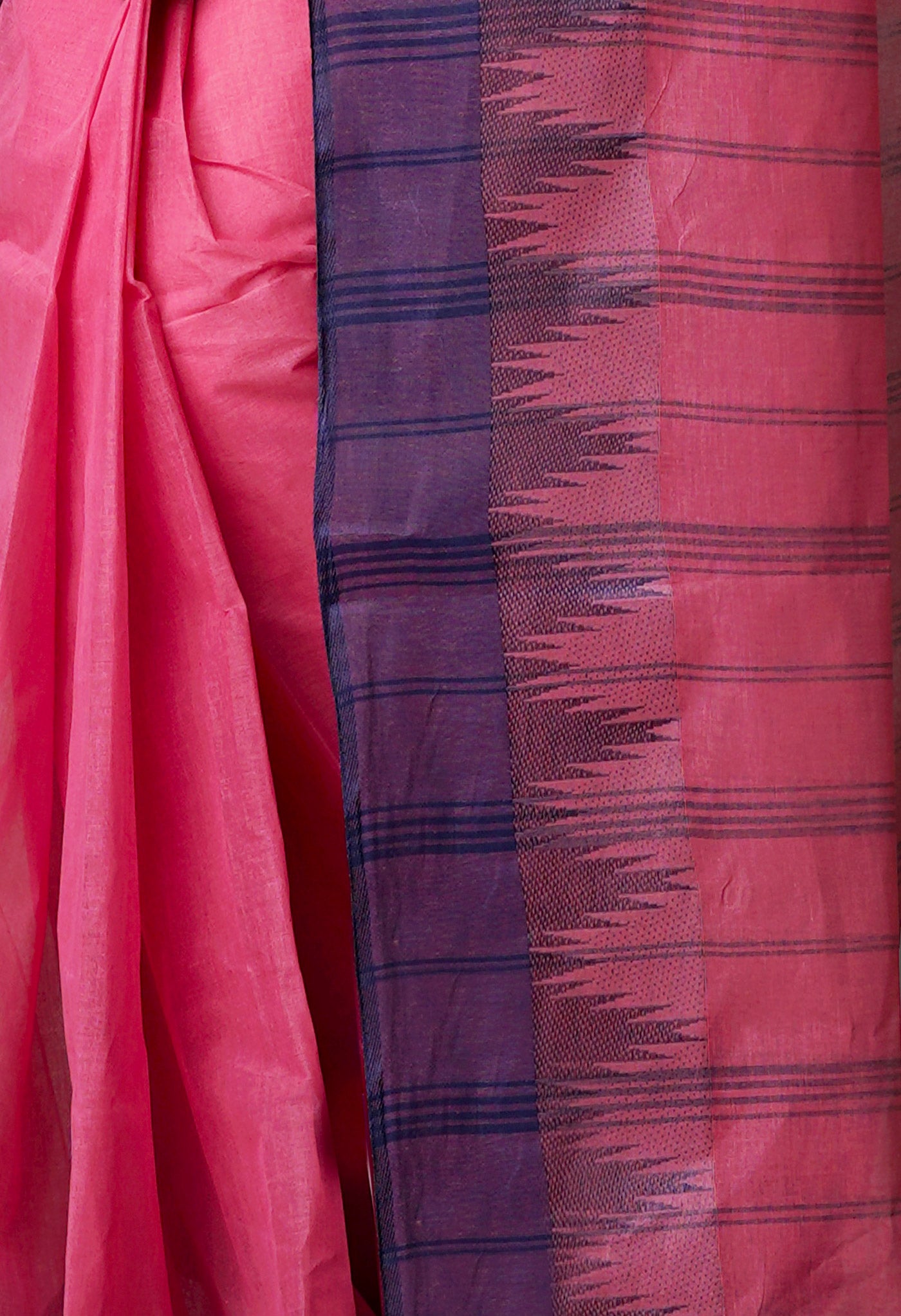 Pink Pure  Handloom Superfine Bengal Cotton Saree-UNM69623