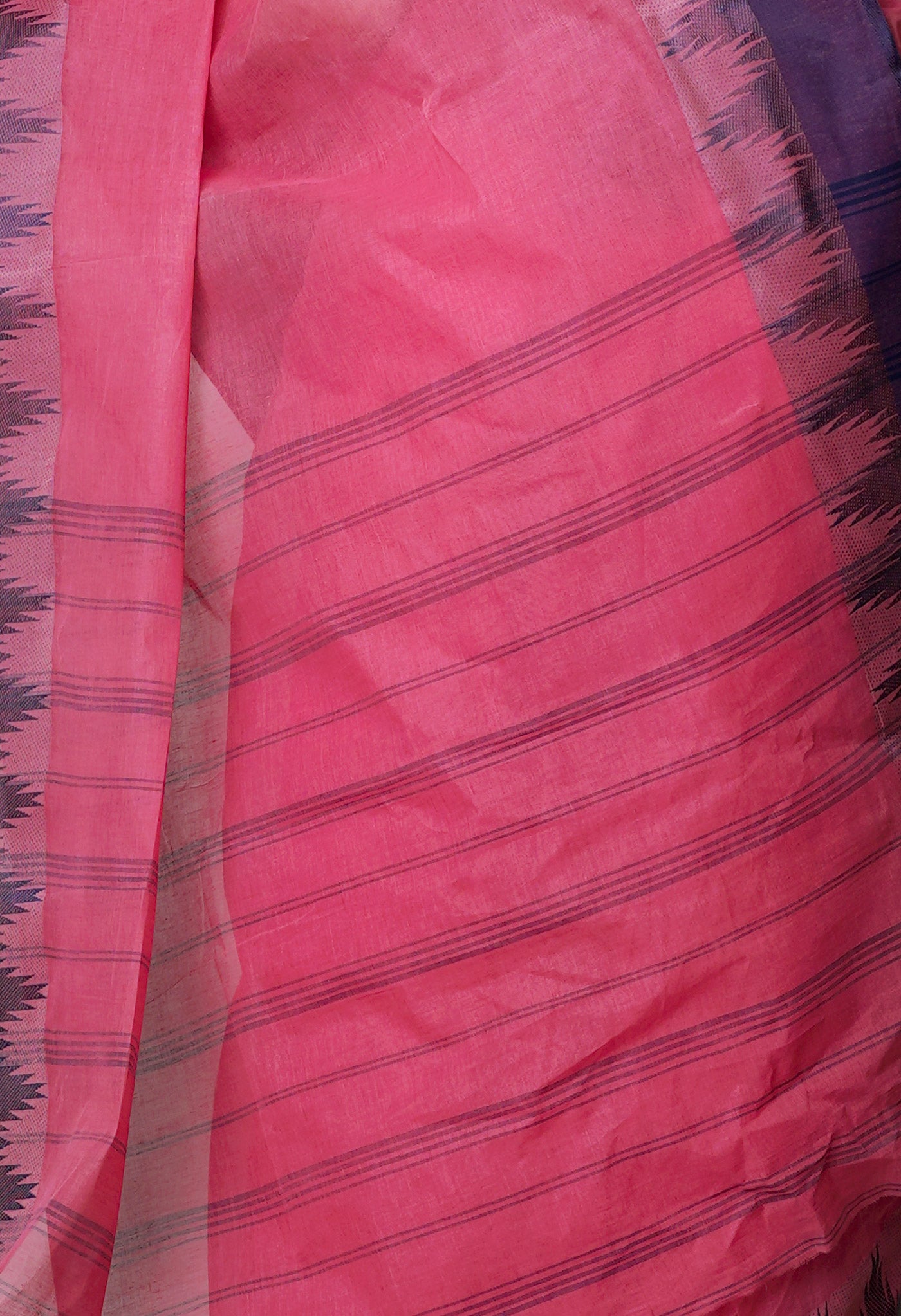 Pink Pure  Handloom Superfine Bengal Cotton Saree-UNM69623