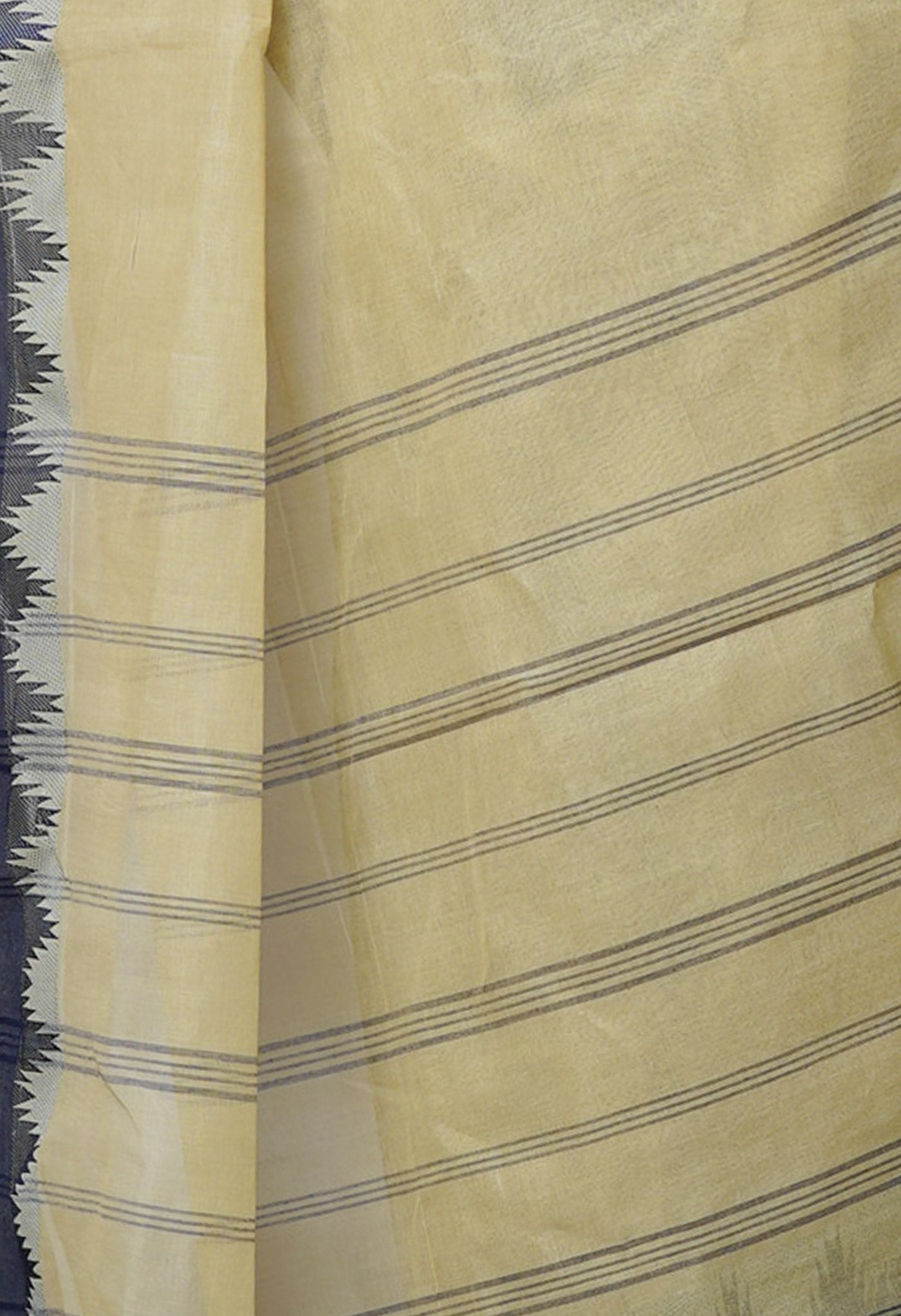 Beige Pure  Handloom Superfine Bengal Cotton Saree-UNM69628