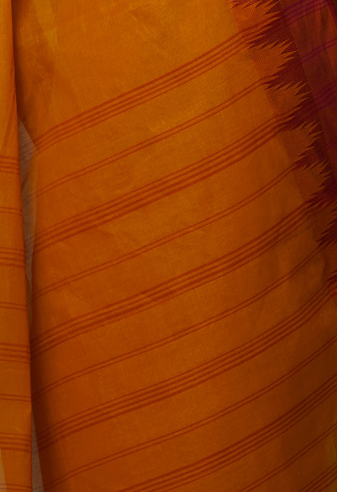 Rust Orange Pure  Handloom Superfine Bengal Cotton Saree-UNM69630