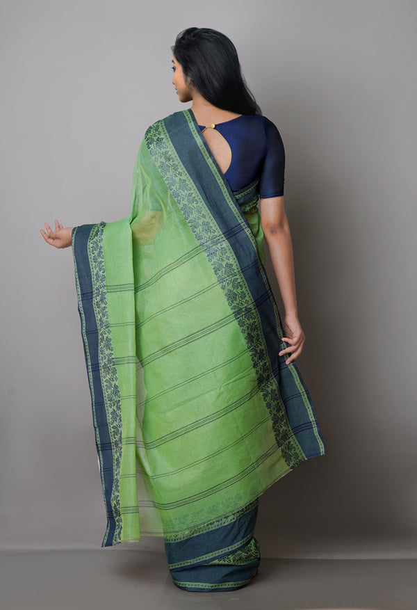 Green Pure  Handloom Superfine Bengal Cotton Saree-UNM69631