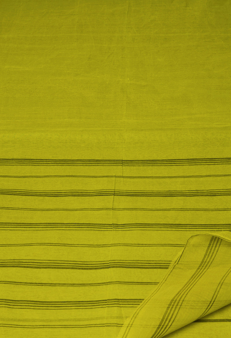 Mehindi Green Pure  Handloom Superfine Bengal Cotton Saree-UNM69635