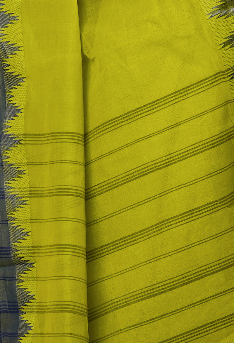 Mehindi Green Pure  Handloom Superfine Bengal Cotton Saree-UNM69635