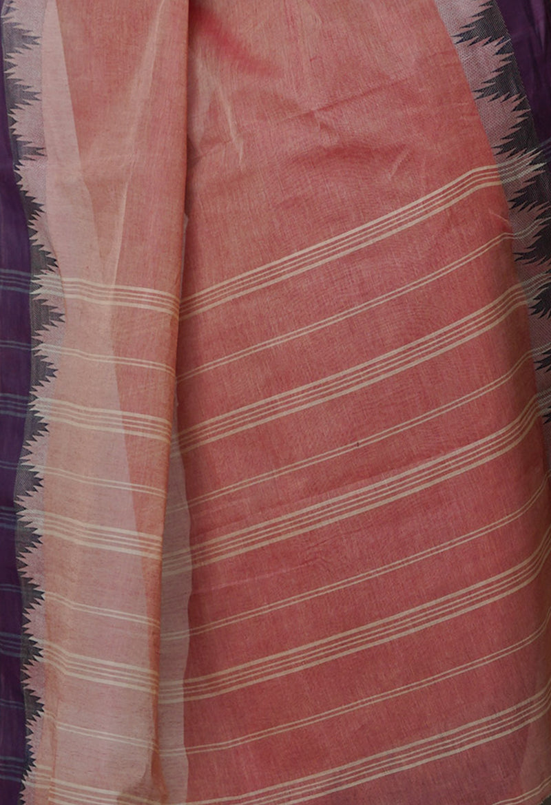Red Pure  Handloom Superfine Bengal Cotton Saree-UNM69638