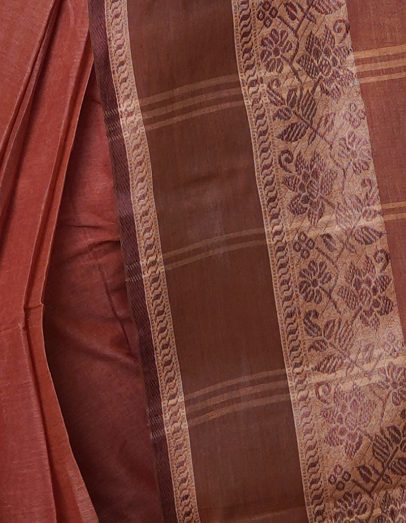 Brown Pure  Handloom Superfine Bengal Cotton Saree-UNM69644