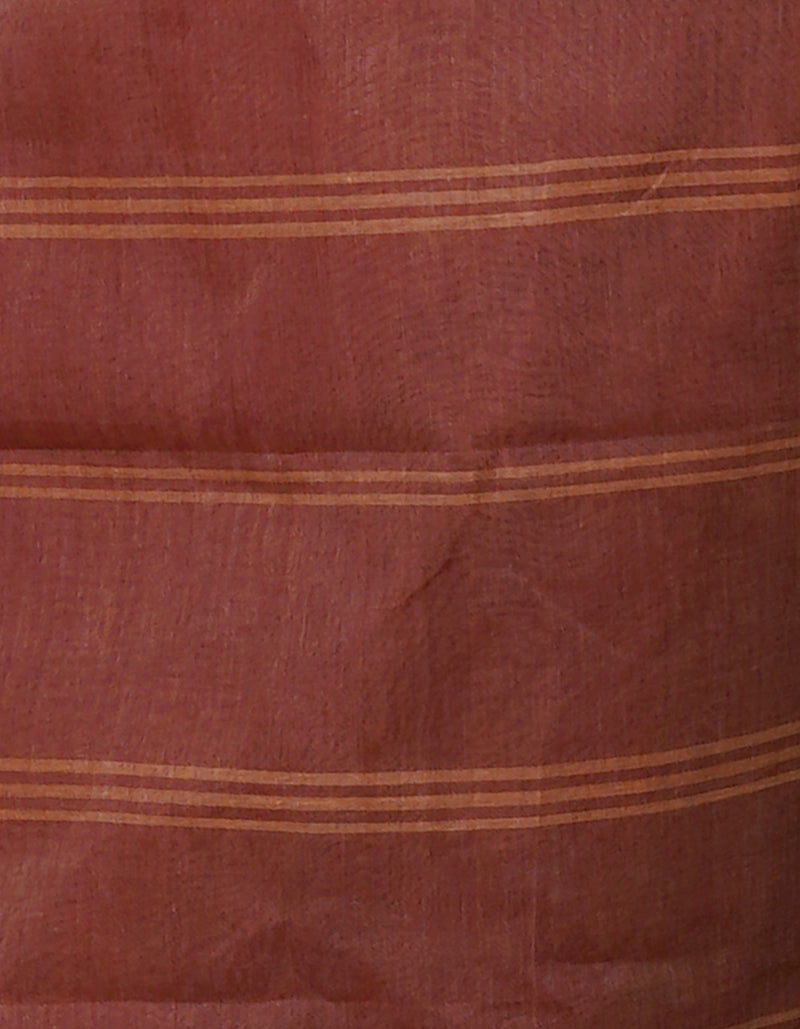 Brown Pure  Handloom Superfine Bengal Cotton Saree-UNM69644