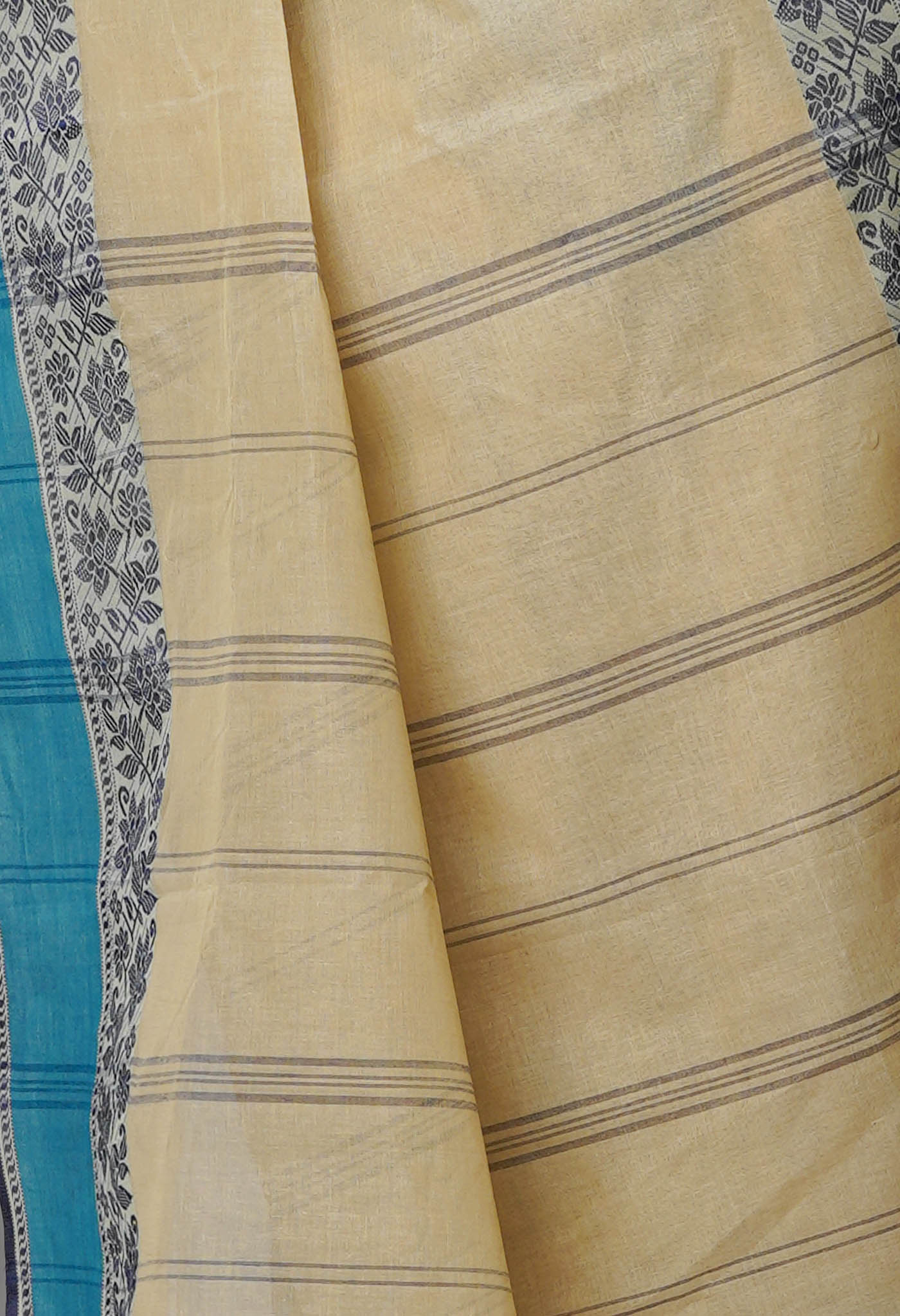 Beige Pure  Handloom Superfine Bengal Cotton Saree-UNM69651