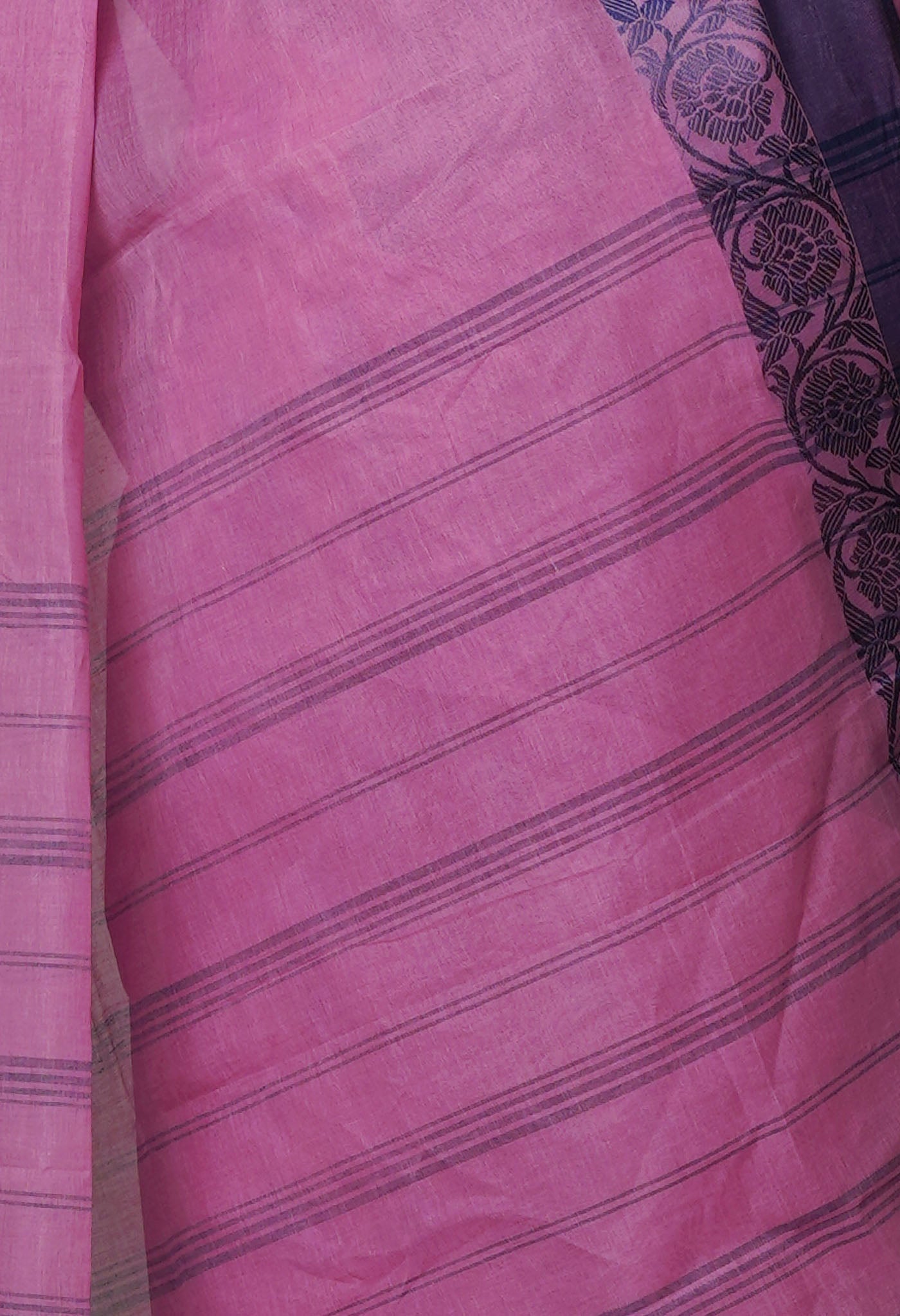 Pink Pure  Handloom Superfine Bengal Cotton Saree-UNM69654