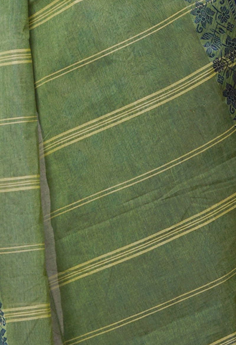 Green Pure  Handloom Superfine Bengal Cotton Saree-UNM69656