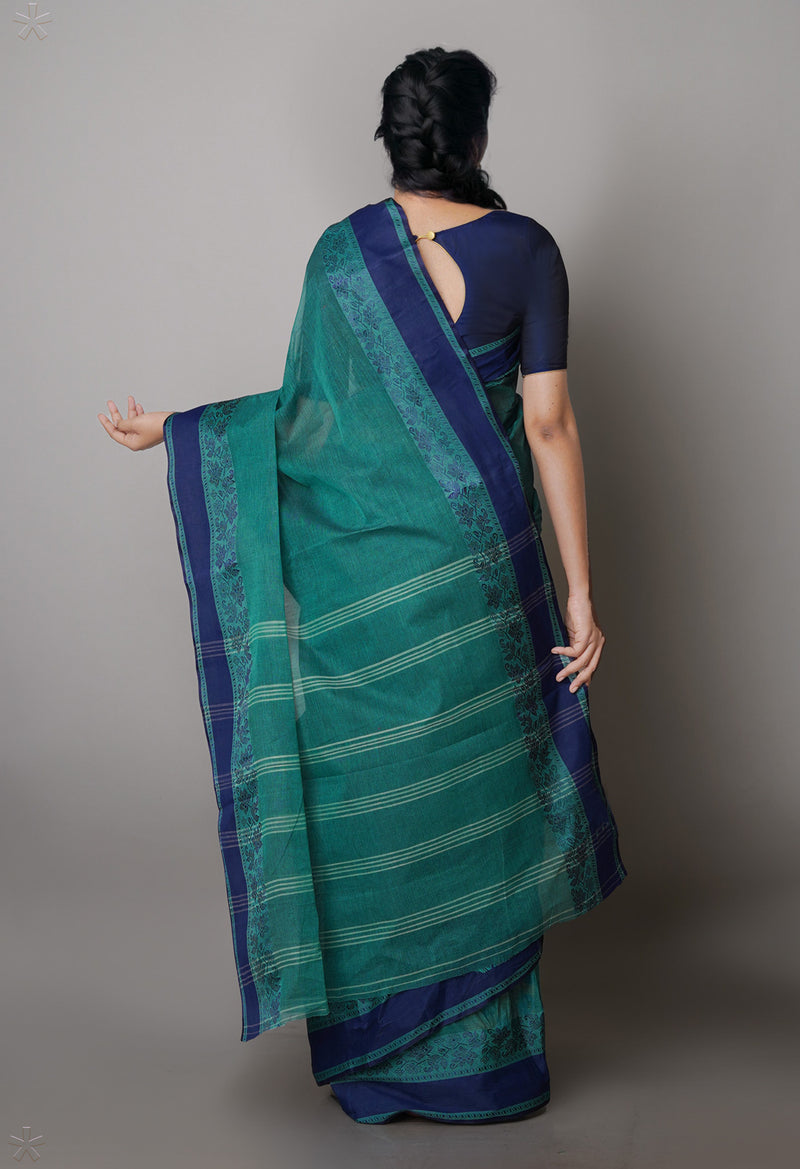 Green Pure  Handloom Superfine Bengal Cotton Saree-UNM69658