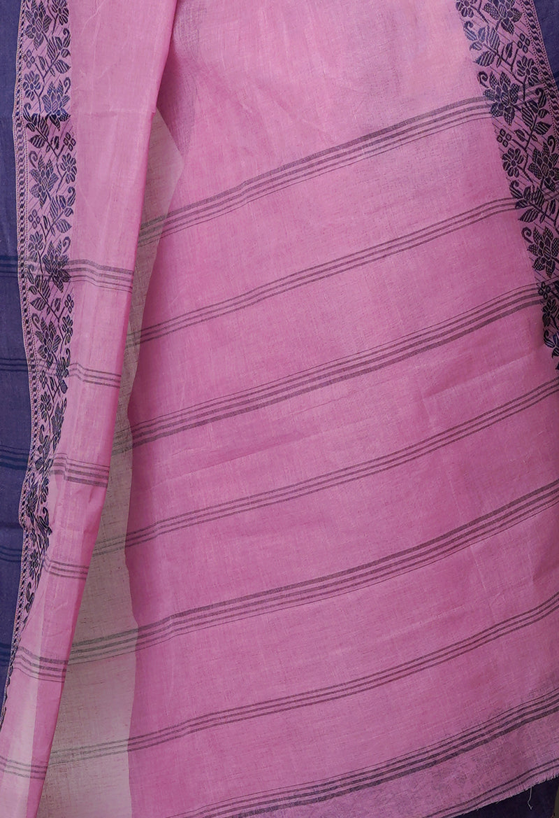 Pink Pure  Handloom Superfine Bengal Cotton Saree-UNM69659