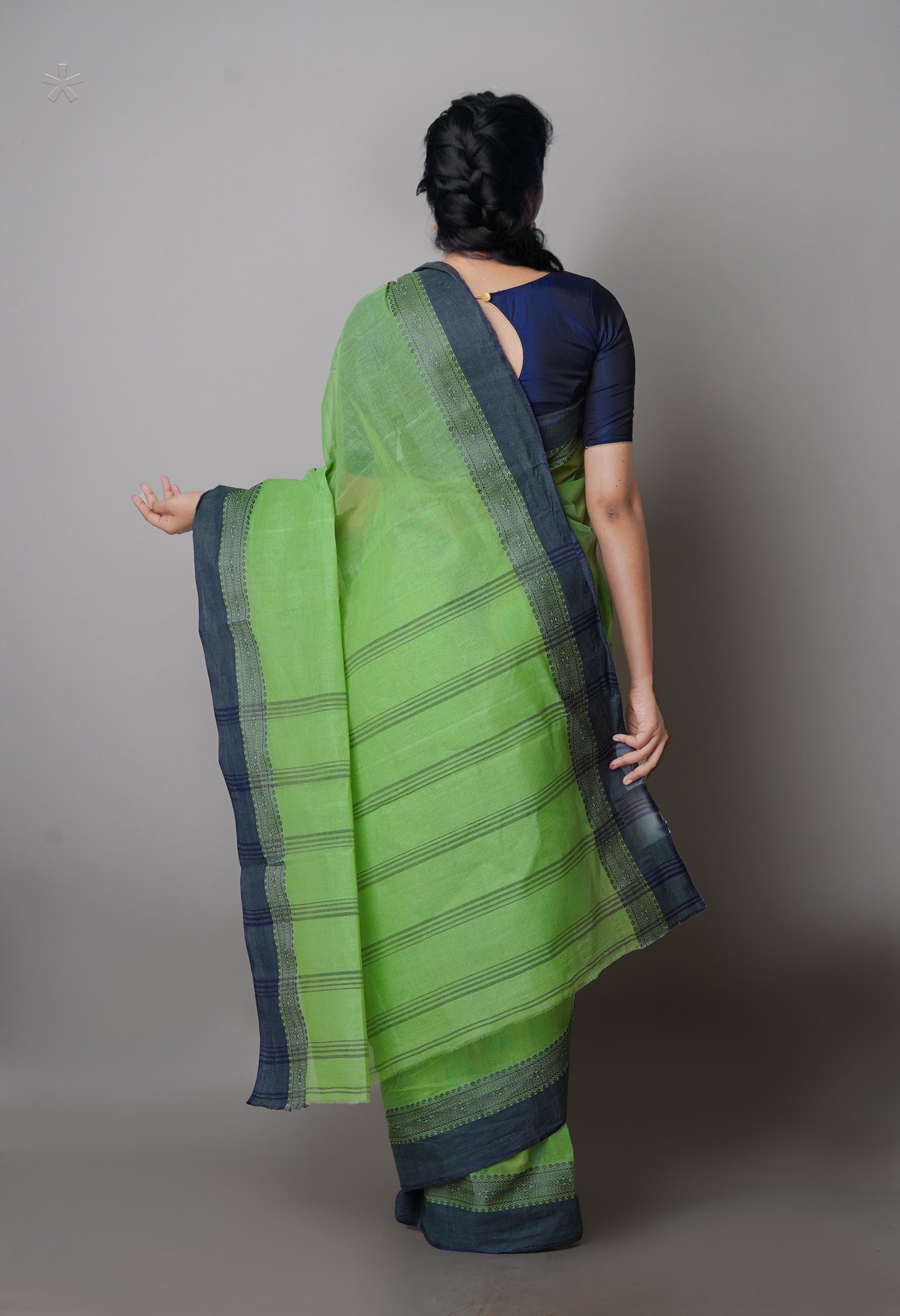 Green Pure  Handloom Superfine Bengal Cotton Saree-UNM69662