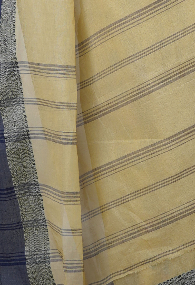 Beige Pure  Handloom Superfine Bengal Cotton Saree-UNM69667