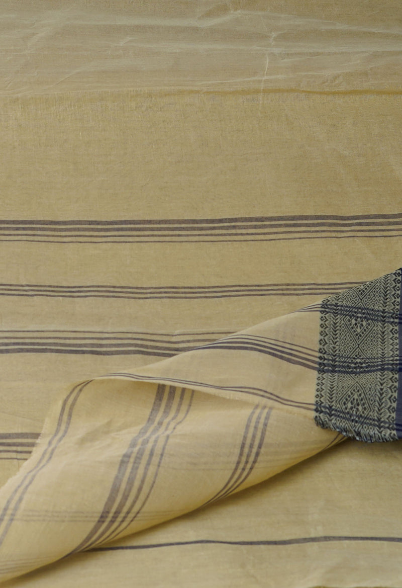 Beige Pure  Handloom Superfine Bengal Cotton Saree-UNM69667