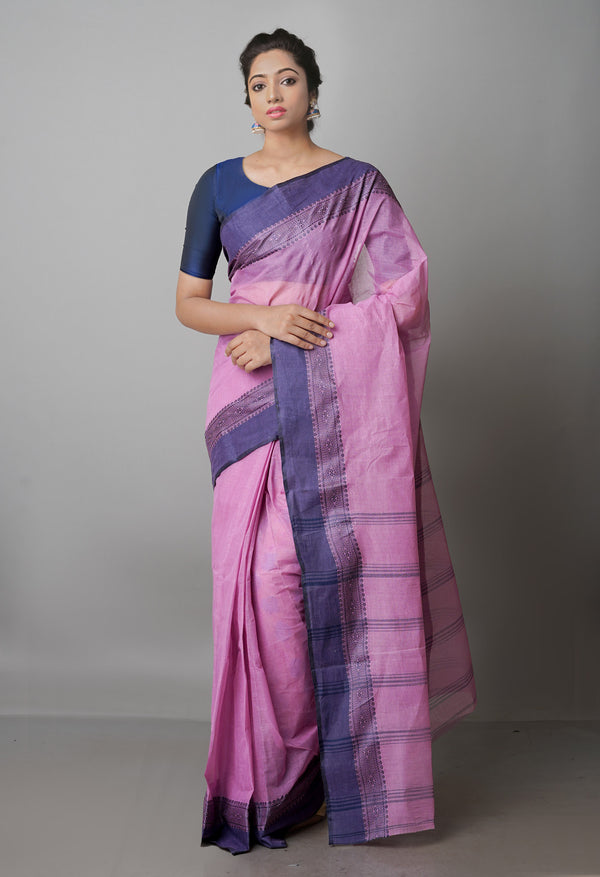 Pink Pure  Handloom Superfine Bengal Cotton Saree-UNM69668