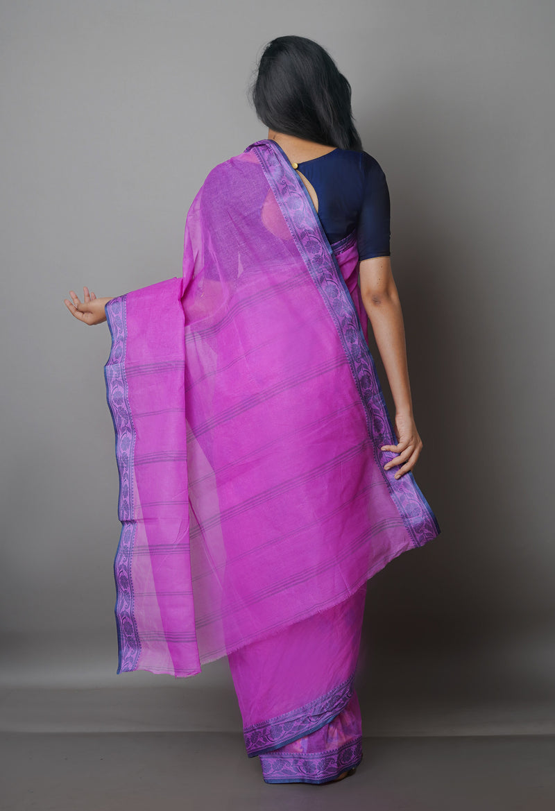 Pink Pure  Handloom Superfine Bengal Cotton Saree-UNM69671