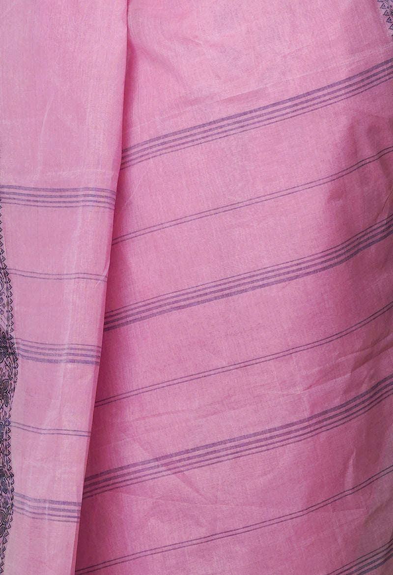 Pink Pure  Handloom Superfine Bengal Cotton Saree-UNM69673