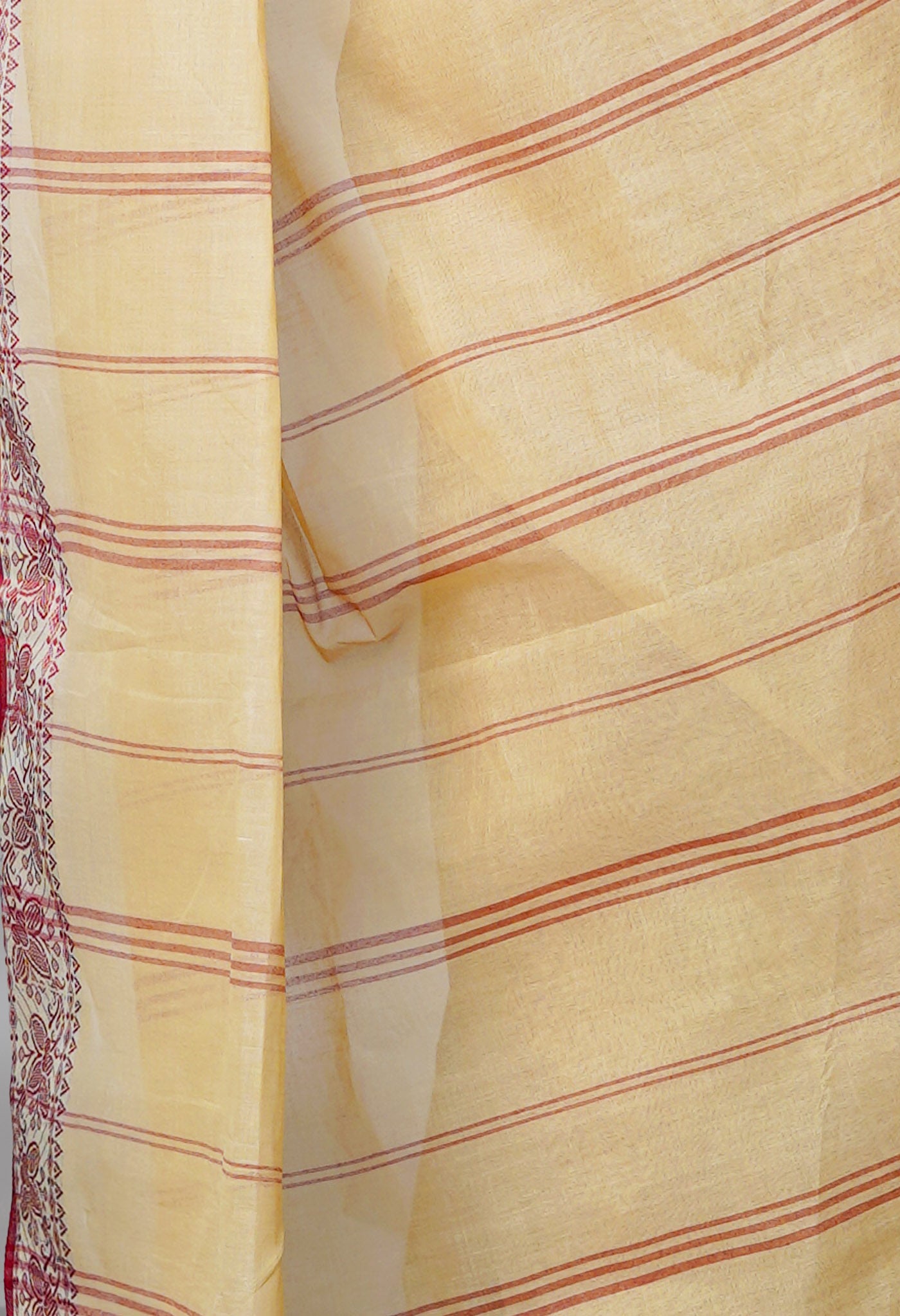 Beige Pure  Handloom Superfine Bengal Cotton Saree-UNM69683