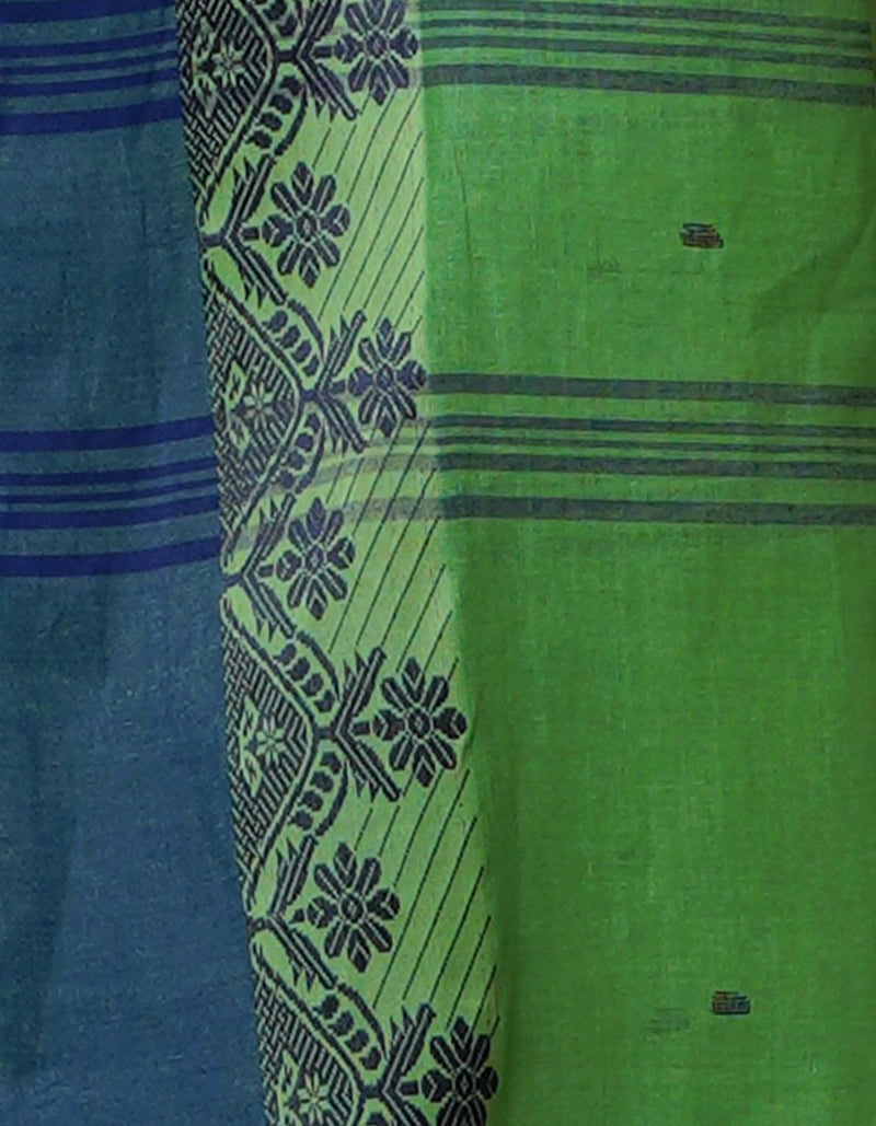 Green Pure  Handloom Superfine Bengal Cotton Saree-UNM69688