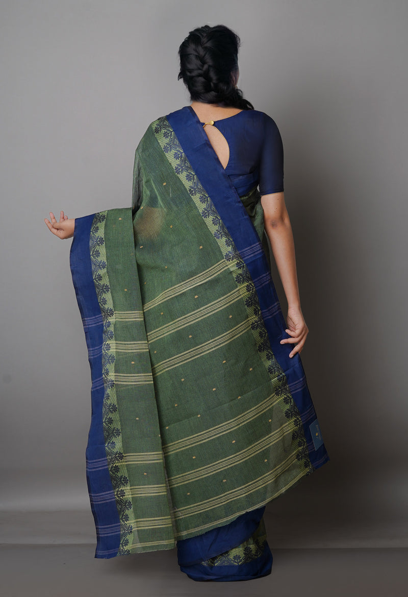 Green Pure  Handloom Superfine Bengal Cotton Saree-UNM69691