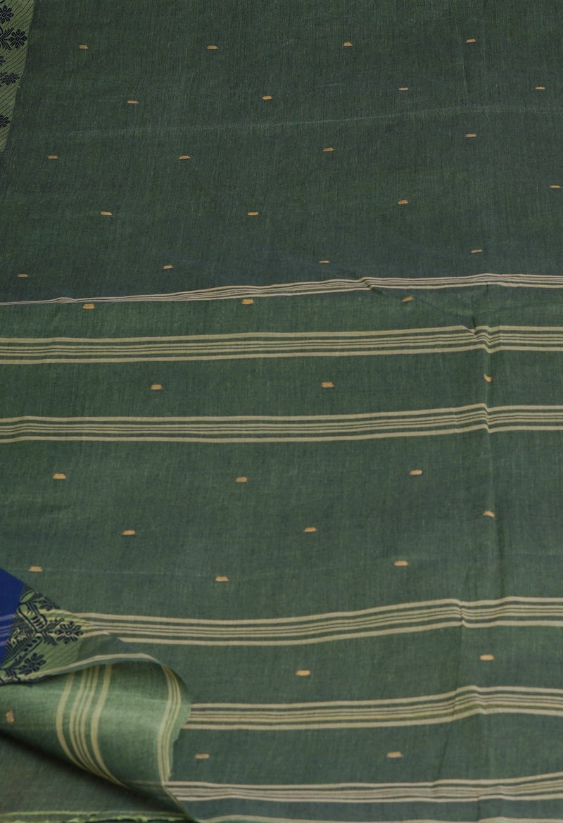 Green Pure  Handloom Superfine Bengal Cotton Saree-UNM69691