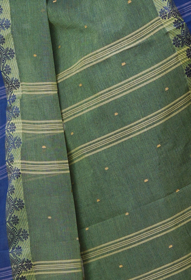 Green Pure  Handloom Superfine Bengal Cotton Saree-UNM69691