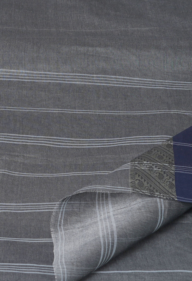 Grey Pure  Handloom Superfine Bengal Cotton Saree-UNM69700