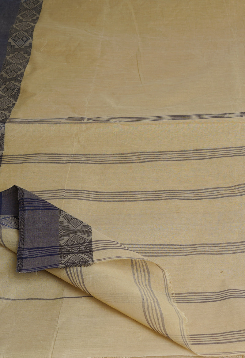 Beige Pure  Handloom Superfine Bengal Cotton Saree-UNM69703