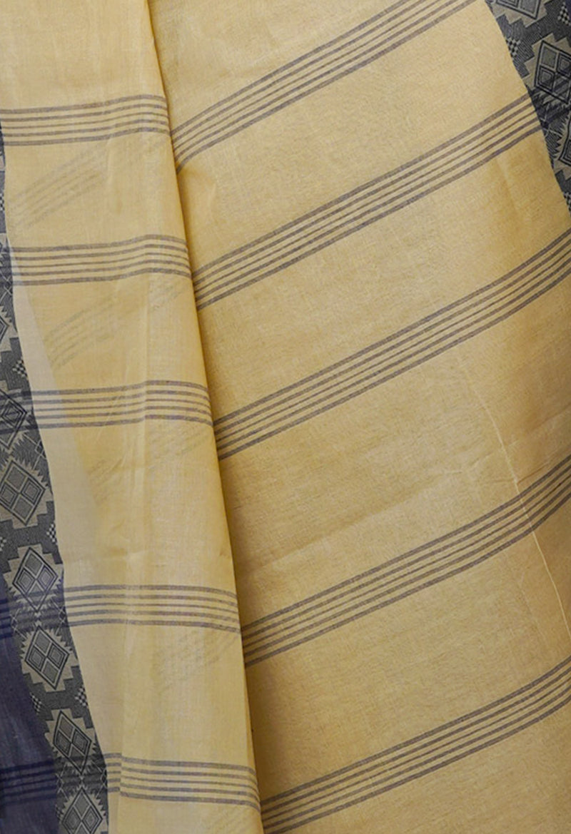 Beige Pure  Handloom Superfine Bengal Cotton Saree-UNM69703