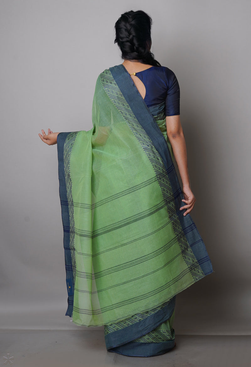 Green Pure  Handloom Superfine Bengal Cotton Saree-UNM69706