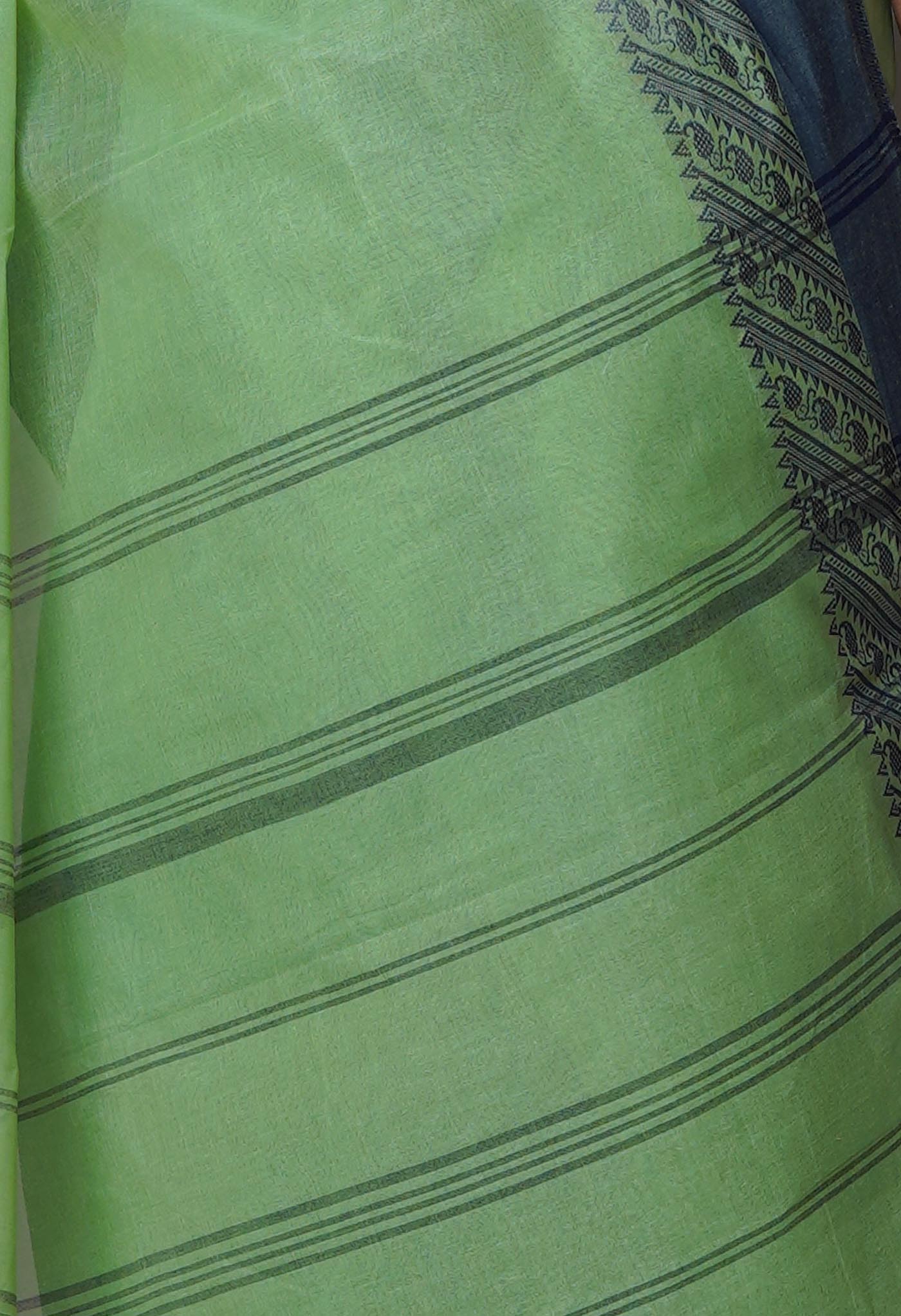 Green Pure  Handloom Superfine Bengal Cotton Saree-UNM69706