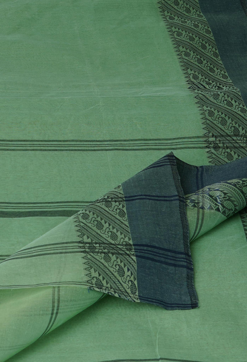 Green Pure  Handloom Superfine Bengal Cotton Saree-UNM69706