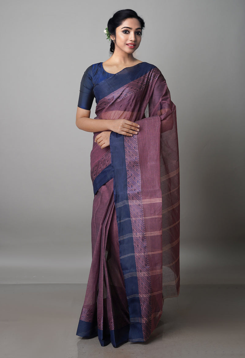 Pink Pure  Handloom Superfine Bengal Cotton Saree-UNM69708