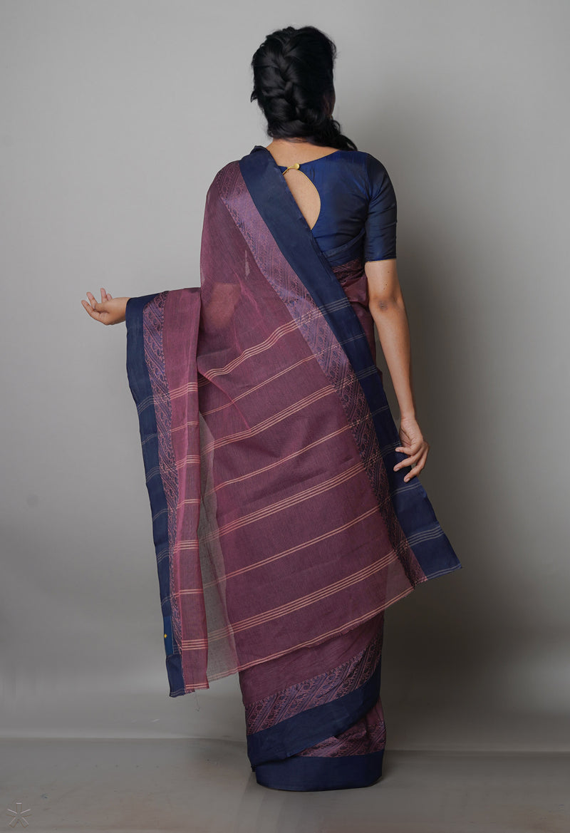 Pink Pure  Handloom Superfine Bengal Cotton Saree-UNM69708