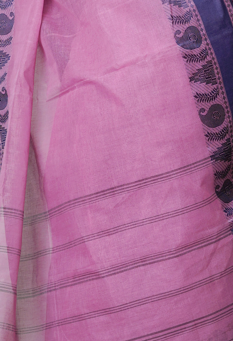 Pink Pure  Handloom Superfine Bengal Cotton Saree-UNM69712