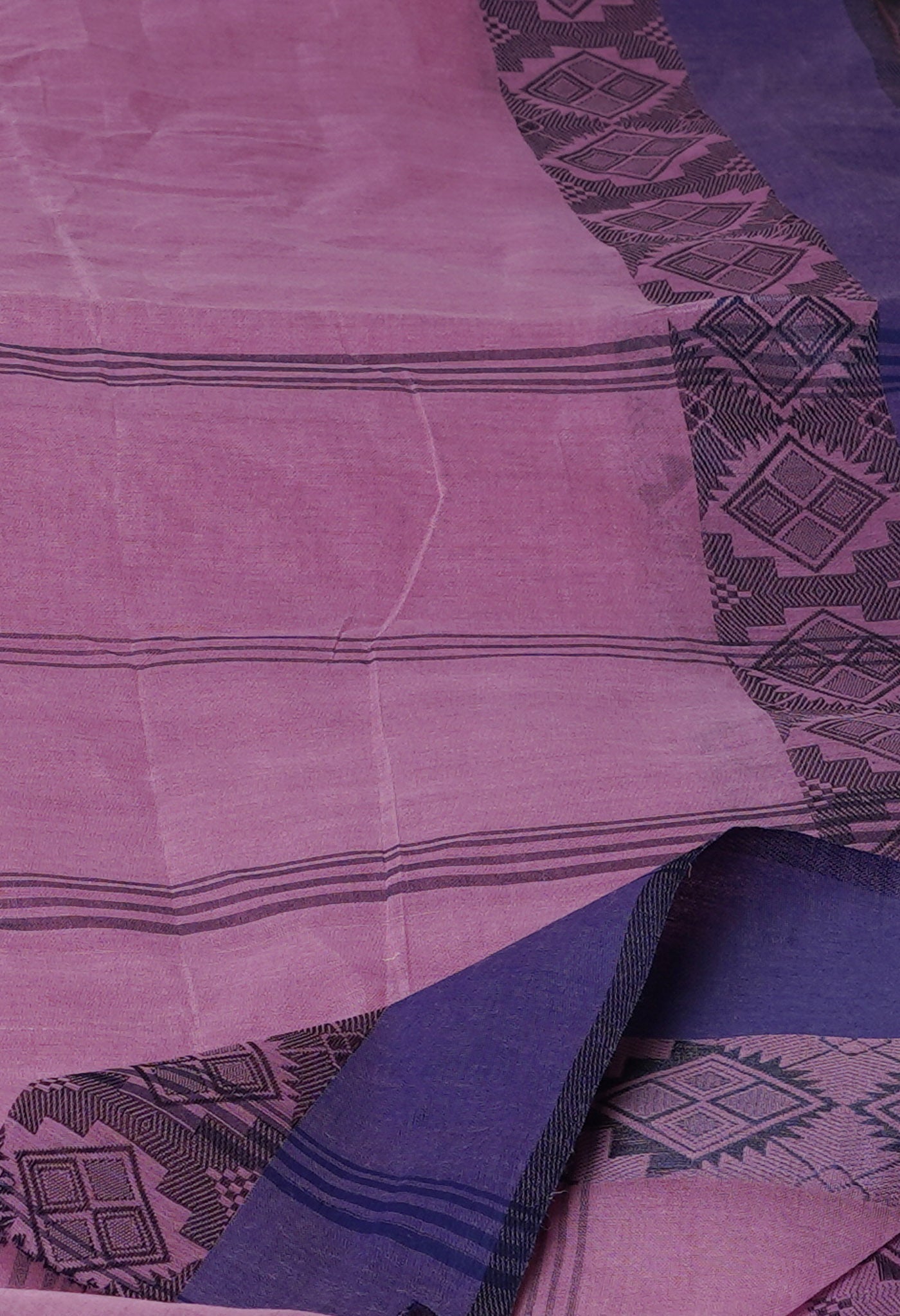 Pink Pure  Handloom Superfine Bengal Cotton Saree-UNM69723