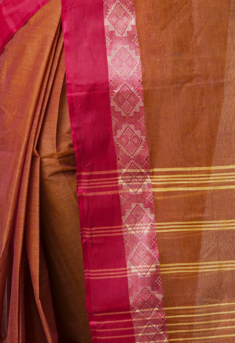 Red Pure  Handloom Superfine Bengal Cotton Saree-UNM69729