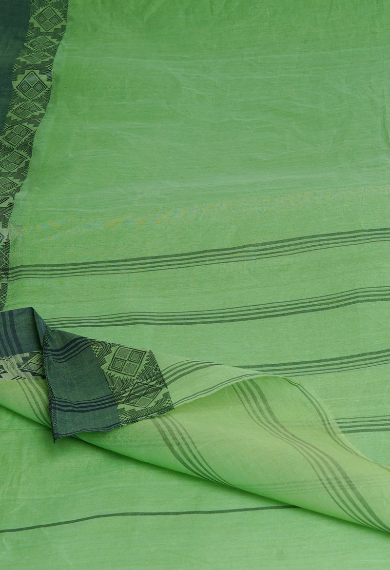 Green Pure  Handloom Superfine Bengal Cotton Saree-UNM69730