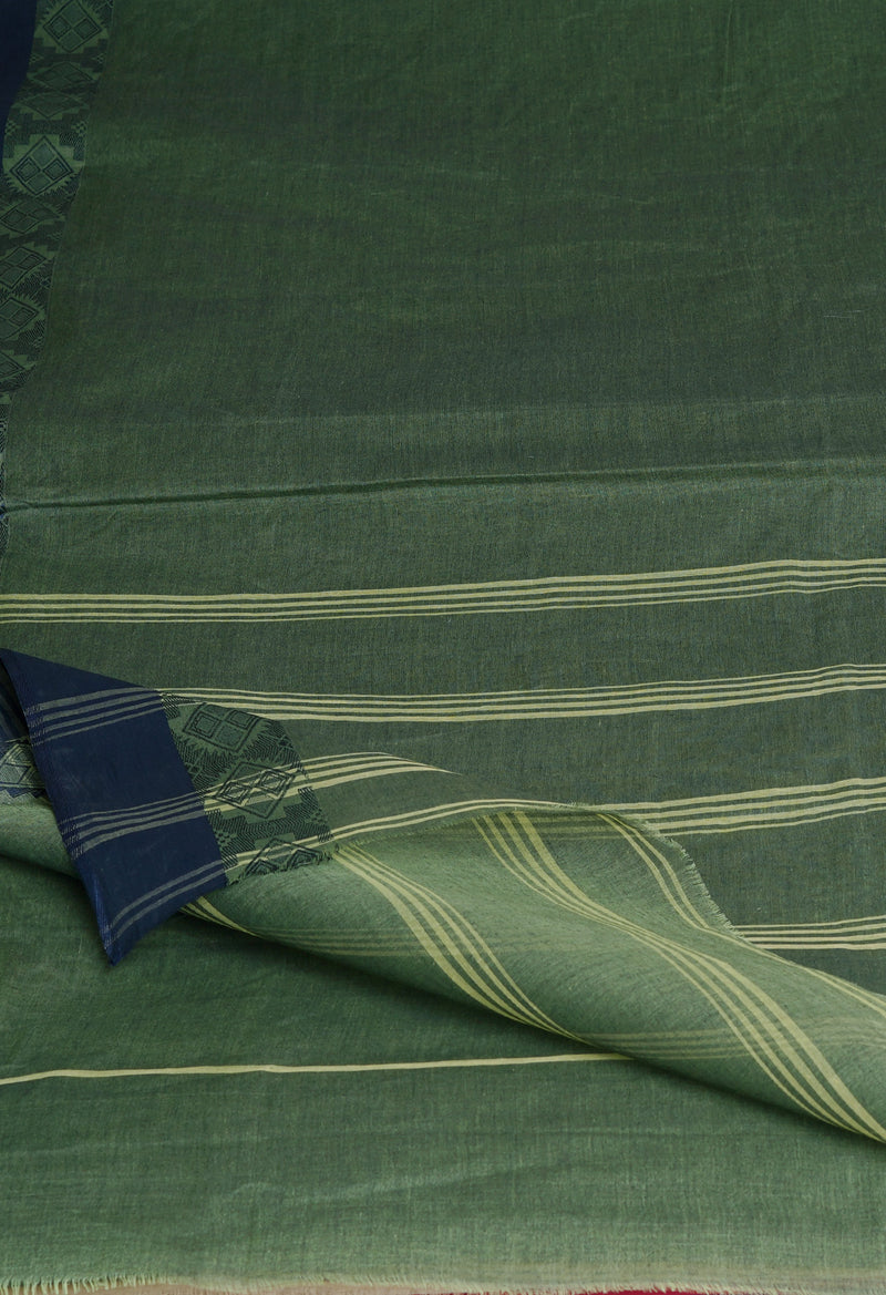 Green Pure  Handloom Superfine Bengal Cotton Saree-UNM69732