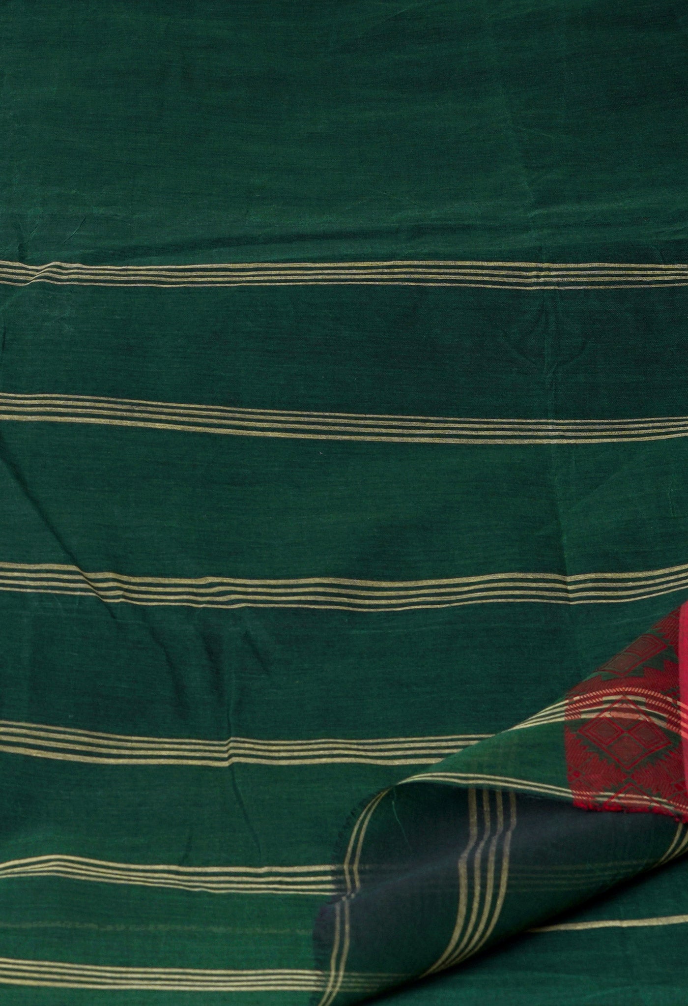 Dark Green Pure  Handloom Superfine Bengal Cotton Saree-UNM69733