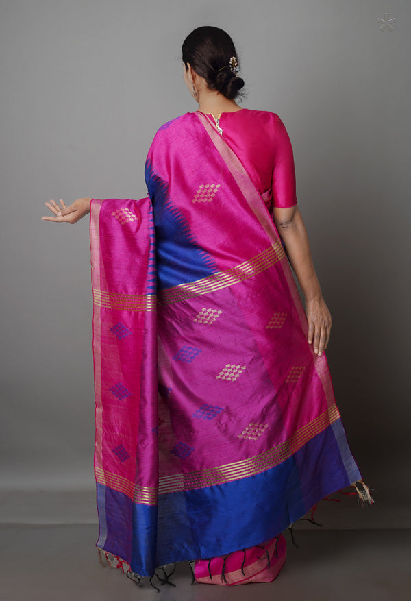 Navy Blue  Dupion  Silk Saree-UNM69739