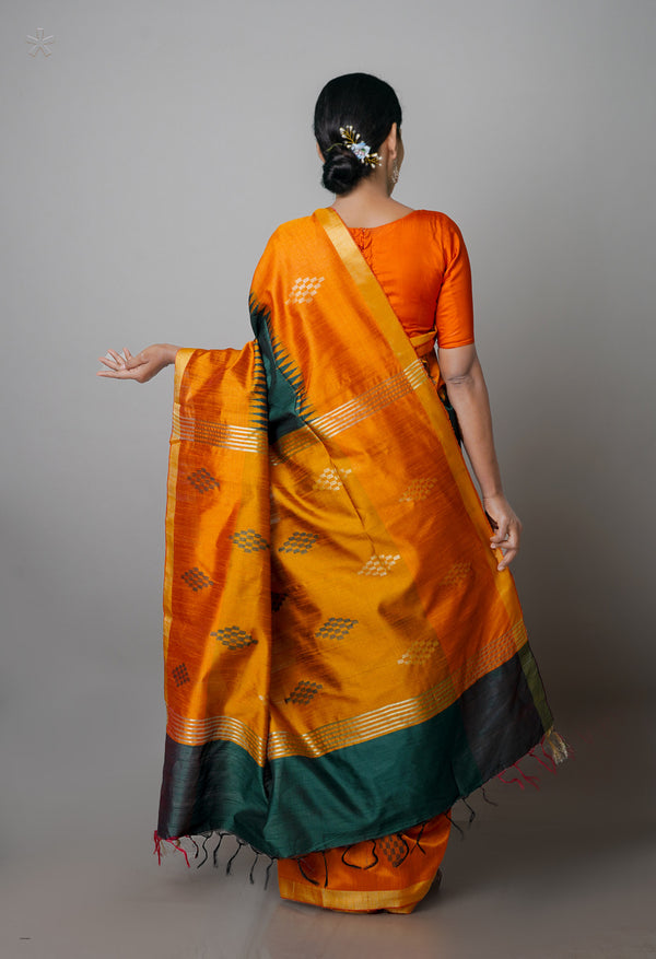 Dark Green  Dupion  Silk Saree-UNM69745