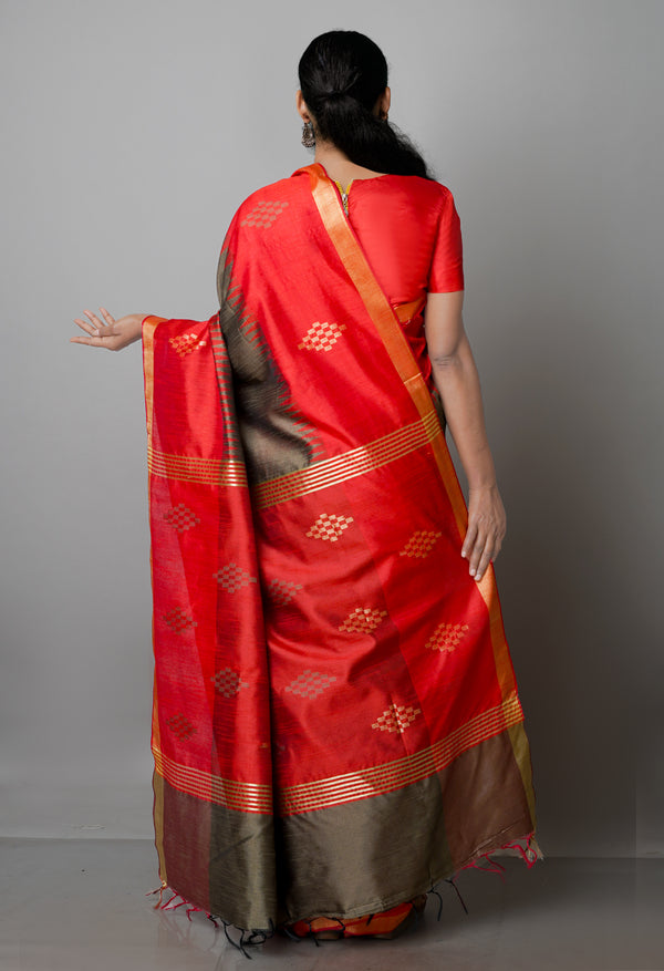 Grey  Dupion  Silk Saree-UNM69746