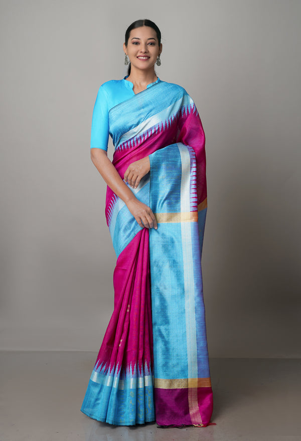 Pink  Dupion  Silk Saree-UNM69747