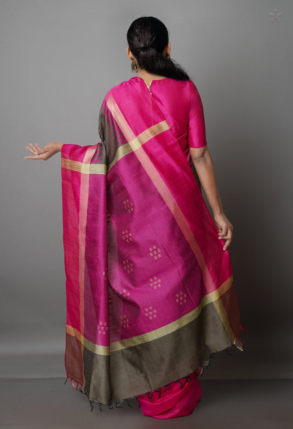 Cedar Brown Dupion  Silk Saree-UNM69749