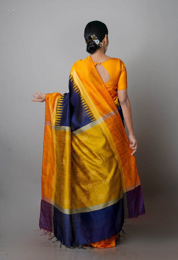 Navy Blue  Dupion  Silk Saree-UNM69752