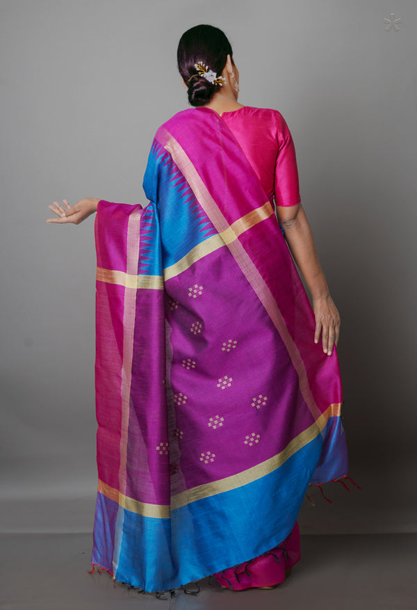 Blue  Dupion  Silk Saree-UNM69753
