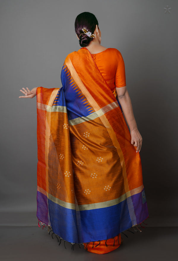 Dark Blue  Dupion  Silk Saree-UNM69755