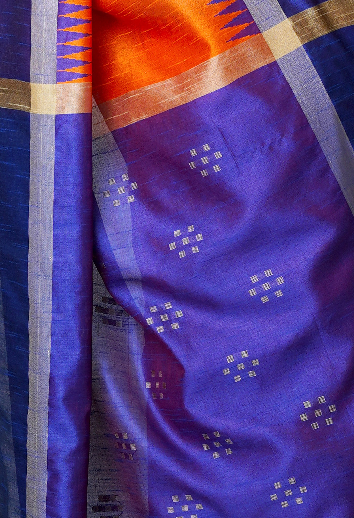 Squash Orange  Dupion  Silk Saree-UNM69757