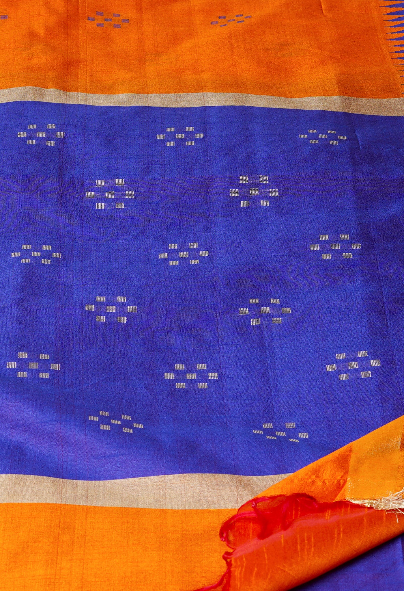 Squash Orange  Dupion  Silk Saree-UNM69757